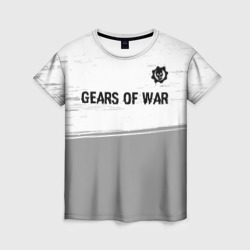 Женская футболка 3D Gears of War glitch на светлом фоне: символ сверху