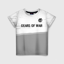 Детская футболка 3D Gears of War glitch на светлом фоне: символ сверху