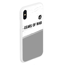Чехол для iPhone XS Max матовый Gears of War glitch на светлом фоне: символ сверху - фото 2