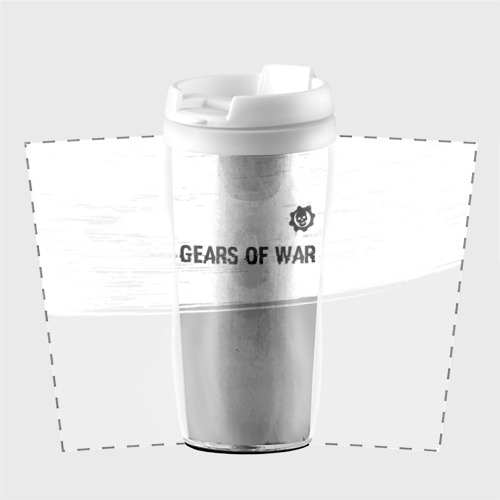 Термокружка-непроливайка Gears of War glitch на светлом фоне: символ сверху - фото 2