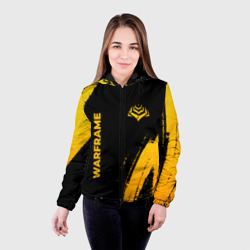 Женская куртка 3D Warframe - gold gradient: надпись, символ - фото 2