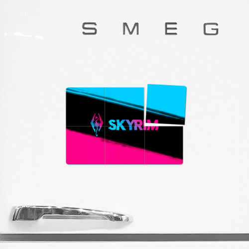 Магнитный плакат 3Х2 Skyrim - neon gradient: надпись и символ - фото 2