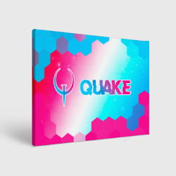 Холст прямоугольный Quake neon gradient style: надпись и символ