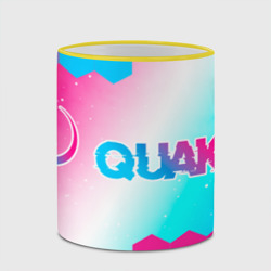 Кружка с полной запечаткой Quake neon gradient style: надпись и символ - фото 2