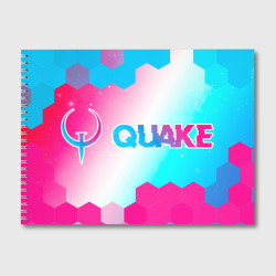 Альбом для рисования Quake neon gradient style: надпись и символ