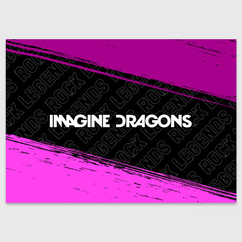 Поздравительная открытка Imagine Dragons rock Legends: надпись и символ, цвет белый