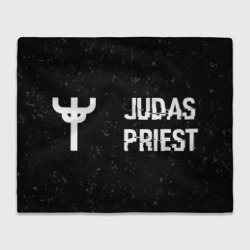 Плед 3D Judas Priest glitch на темном фоне: надпись и символ