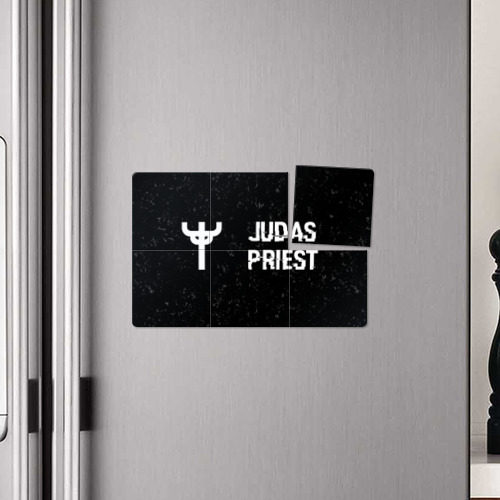 Магнитный плакат 3Х2 Judas Priest glitch на темном фоне: надпись и символ - фото 4