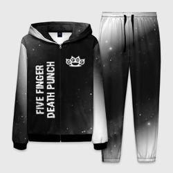 Мужской костюм 3D Five Finger Death Punch glitch на темном фоне: надпись, символ