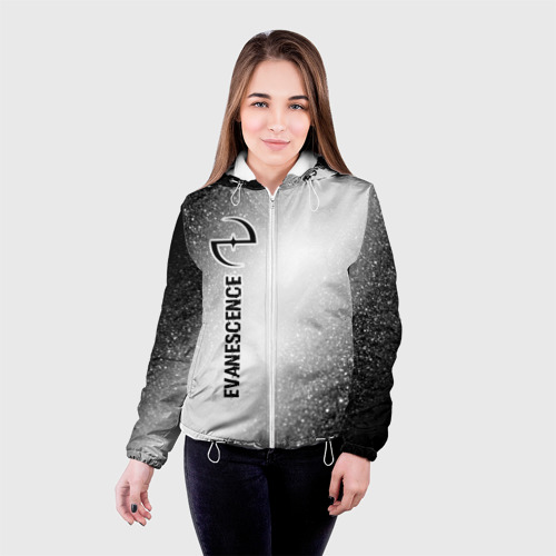 Женская куртка 3D Evanescence glitch на светлом фоне: по-вертикали, цвет белый - фото 3