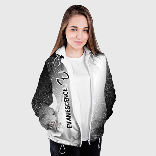 Женская куртка 3D Evanescence glitch на светлом фоне: по-вертикали, цвет белый - фото 4