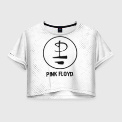 Женская футболка Crop-top 3D Pink Floyd glitch на светлом фоне