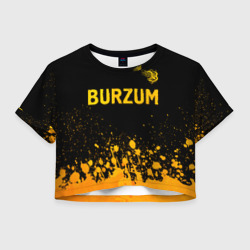 Женская футболка Crop-top 3D Burzum - gold gradient: символ сверху