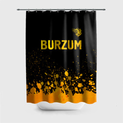 Штора 3D для ванной Burzum - gold gradient: символ сверху