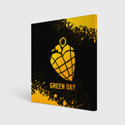 Холст квадратный Green Day - gold gradient