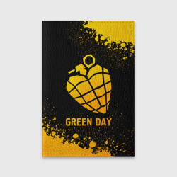 Обложка для паспорта матовая кожа Green Day - gold gradient