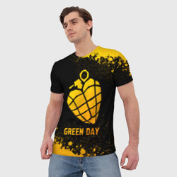 Мужская футболка 3D Green Day - gold gradient - фото 2