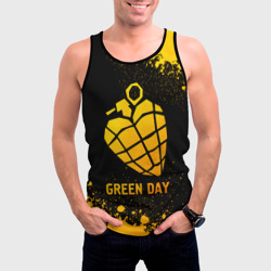 Мужская майка 3D Green Day - gold gradient - фото 2