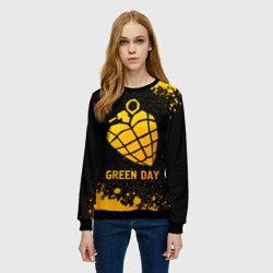 Женский свитшот 3D Green Day - gold gradient - фото 2