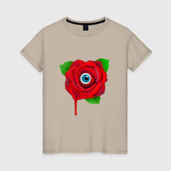 Женская футболка хлопок Роза с глазом