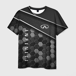 Мужская футболка 3D Infiniti - черный металл