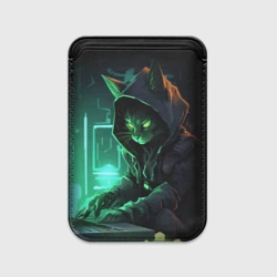 Картхолдер Magsafe магнитный Кот хакер за ноутбуком