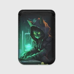 Картхолдер Magsafe магнитный Кот хакер за ноутбуком
