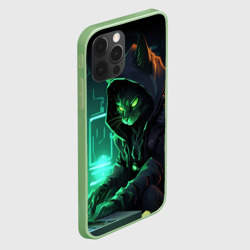 Чехол для iPhone 12 Pro Кот хакер за ноутбуком - фото 2
