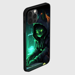 Чехол для iPhone 12 Pro Max Кот хакер за ноутбуком - фото 2