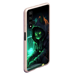 Чехол для Honor 20 Кот хакер за ноутбуком - фото 2