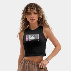 Женская укороченная майка-топ хлопок Взгляд Маи Сакурадзимы - фото 2