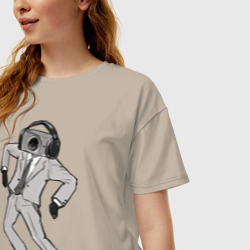 Женская футболка хлопок Oversize Camera man - фото 2