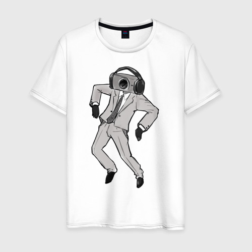 Мужская футболка из хлопка с принтом Camera man, вид спереди №1