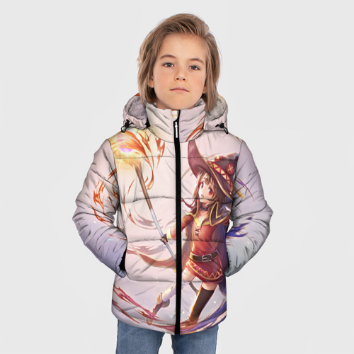 Зимняя куртка для мальчиков 3D Коносуба Мэгумин, цвет красный - фото 3