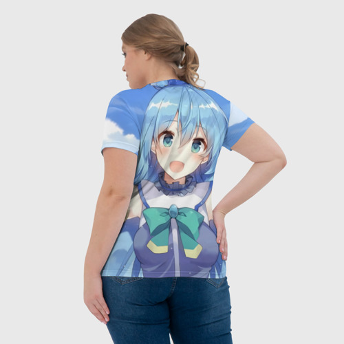 Женская футболка 3D с принтом Коносуба Аква, вид сзади #2
