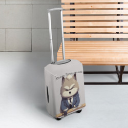 Чехол для чемодана 3D Волк на работе - фото 2