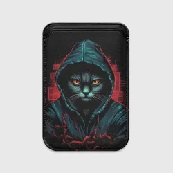 Картхолдер Magsafe магнитный Кот в капюшоне хакер