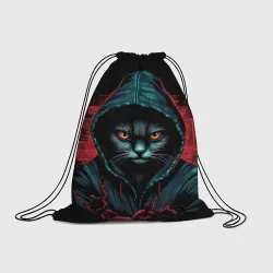 Рюкзак-мешок 3D Кот в капюшоне хакер