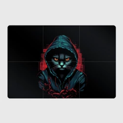 Магнитный плакат 3Х2 Кот в капюшоне хакер