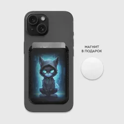 Картхолдер Magsafe магнитный Кот хакер в синем неоне - фото 2