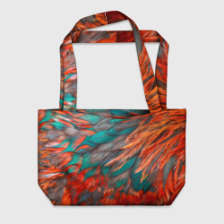Пляжная сумка 3D Цветные яркие перья