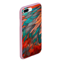 Чехол для iPhone 7Plus/8 Plus матовый Цветные яркие перья - фото 2