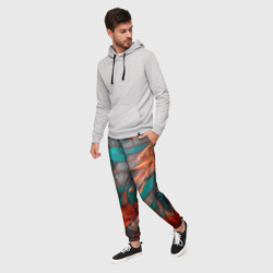 Мужские брюки 3D Цветные яркие перья - фото 2