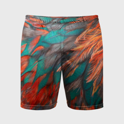 Мужские шорты спортивные Цветные яркие перья