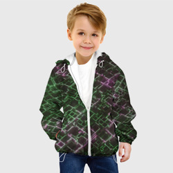 Детская куртка 3D Киберпанк сеть Зелёный и розовый - фото 2