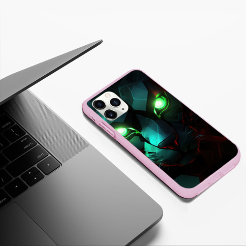 Чехол для iPhone 11 Pro Max матовый Cat Cyberpunk, цвет розовый - фото 5