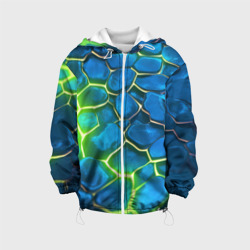 Детская куртка 3D Green blue neon