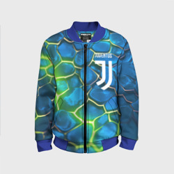 Детский бомбер 3D Juventus blue green neon