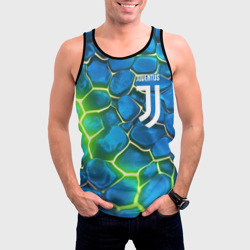 Мужская майка 3D Juventus blue green neon - фото 2