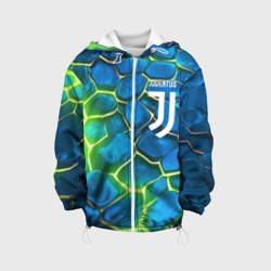 Детская куртка 3D Juventus blue green neon